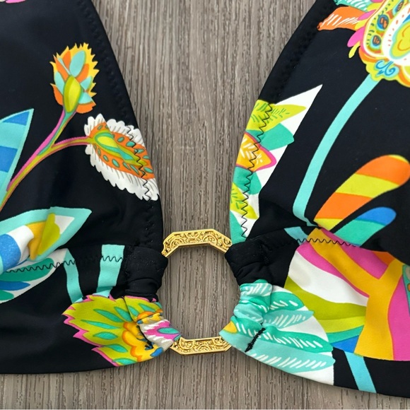 TRINA TURK Tahitian Floral bikini | ring front top in 12 & hipster bottom 8 - Picture 3 of 7